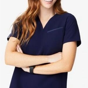 Figs Limited Edition Navy Sokone V-neck scrub top- XS
